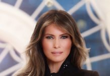 Melania breaks with Trump, pays tribute to McCain Melania Trump official portrait